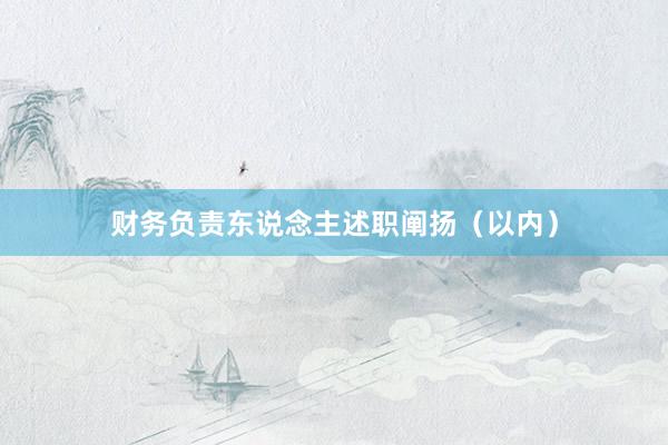 财务负责东说念主述职阐扬（以内）